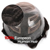 Generisk toupee for menn hårsystem fransk blonder front herre toupee europeisk menneskehår stykke fint mono hår erstatningssystem (1b# av svart, 8x10 ""-120% middels lys til middels tetthet)