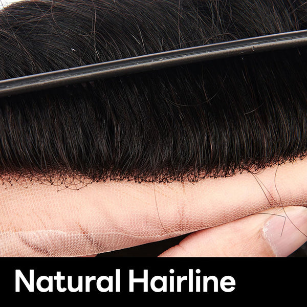 Human Hair Men's Hair Replacement System Full Swiss Lace Front Undetectable Breathable Men's Toupee (5# Medium Light Brown, 8x10-100% Light Med-Light Density)