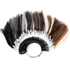 Mens toupee hårprøver for testing av farge, 66 farger, 100% ekte naturlig europeisk menneskehår, 66 tråder per pakke, 6 tommer.