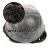 Menn toupee hårsystem menneskehår erstatning for menn 0,04 mm ultra tynn hud toupee for menn v-looped hårstykke (220# mørkest brun med 20% grå, 8x10 "-100% lys med-lys tetthet)