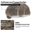Human Hair Men's Hair Replacement System Full Swiss Lace Front Undetectable Breathable Men's Toupee (5# Medium Light Brown, 8x10-100% Light Med-Light Density)