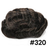 Toupee for menn hårsystem fransk blonder foran menn toupee europeisk menneskehår stykke fint mono hår erstatningssystem (320# mørkebrun med 20% syntetisk grå, 8x10 "-120% middels lys til middels tetthet)