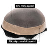 Generic Hair System For Men Toupee Fine Mono Hair Piece European Human Hair Replacement NPU Skin Around Toupee For Men (5# Medium Light Brown, 8x10""-120% Medium Light to Medium Density)