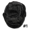 Toupee For Men Hair Replacement Systems Men Hair Systems French Lace Mens Toupee Human Hair Piece Bleached Knots Short Wavy (1B# Off Black,6X9-100% Medium light to medium density)