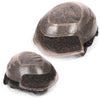 Generisk toupee for menn hårsystem fransk blonder front herre toupee europeisk menneskehår stykke fint mono hår erstatningssystem (1b# av svart, 8x10 ""-120% middels lys til middels tetthet)