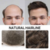 Menn toupee hårsystem menneskehår erstatning for menn 0,04 mm ultra tynn hud toupee for menn v-looped hårstykke (220# mørkest brun med 20% grå, 8x10 "-100% lys med-lys tetthet)