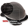 Mens Toupee Human Hair Piece Wigs Replacement System Full Swiss Lace Bleached Knot