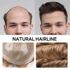 Menn toupee hårsystem Ultra tynn hudhårstykke europeisk menneskehår erstatning 0,02-0,10 mm v-loop toupee for menn. (2# Darkest Brown, 8x10-0.06mm-0.08mm V-loop)