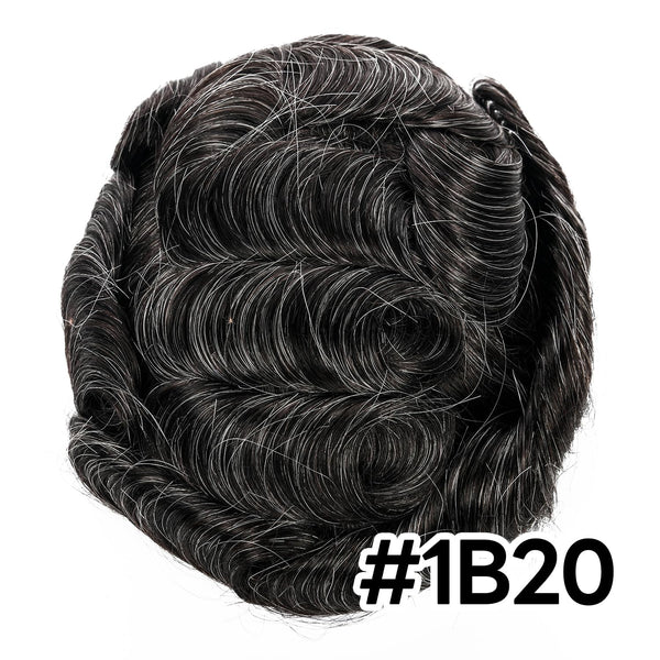 Mens Toupee Human Hair Pieces Wigs Durable Hair Replacement Systems for Men Wigs Fine Mono