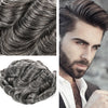 Menn toupee hårsystem Ultra tynn hudhårstykke europeisk menneskehår erstatning 0,02-0,10 mm v-loop toupee for menn. (2# Darkest Brown, 8x10-0.06mm-0.08mm V-loop)