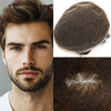 Human Hair Men's Hair Replacement System Full Swiss Lace Front Undetectable Breathable Men's Toupee (5# Medium Light Brown, 8x10-100% Light Med-Light Density)