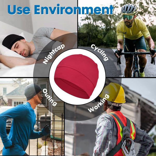 2Pcs/4Pcs 100% Bamboo Viscose Beanies for Men Women Helmet Liner Lightweight Sleeping Cap for Chemo Hair Loss