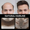 Generisk toupee for menn hårsystem fransk blonder front herre toupee europeisk menneskehår stykke fint mono hår erstatningssystem (1b# av svart, 8x10 ""-120% middels lys til middels tetthet)