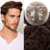 Generisk toupee for menn hårsystem fransk blonder front herre toupee europeisk menneskehår stykke fint mono hår erstatningssystem (1b# av svart, 8x10 ""-120% middels lys til middels tetthet)