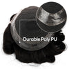 Toupee for menn hår erstatningssystem sveitsisk blonder menn toupee europeisk menneskehår hd blonder hårsystem poly hud pu rundt menn hårstykke. (Nr. 1 Jet Black, 7x9 "-100% Light Med-Light Density)
