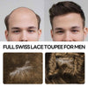 Human Hair Men's Hair Replacement System Full Swiss Lace Front Undetectable Breathable Men's Toupee (5# Medium Light Brown, 8x10-100% Light Med-Light Density)