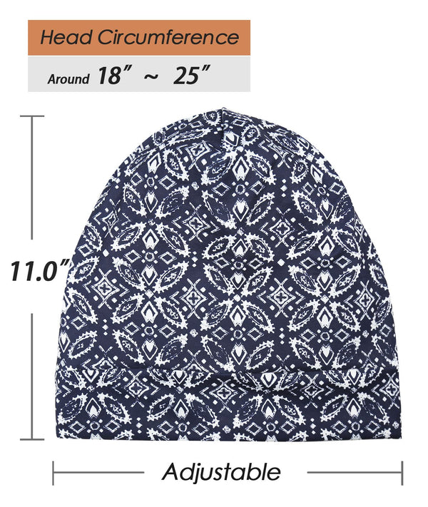 FocusCare Satin Lined Sleep Slouchy Cap Curly Girl Slap Headwear Gifts for Frizzy Hair Women