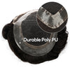 Toupee for menn hår erstatningssystem sveitsisk blonder menn toupee europeisk menneskehår hd blonder hårsystem poly hud pu rundt menn hårstykke. (Nr. 1 Jet Black, 7x9 "-100% Light Med-Light Density)