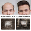 Human Hair Men's Hair Replacement System Full Swiss Lace Front Undetectable Breathable Men's Toupee (5# Medium Light Brown, 8x10-100% Light Med-Light Density)