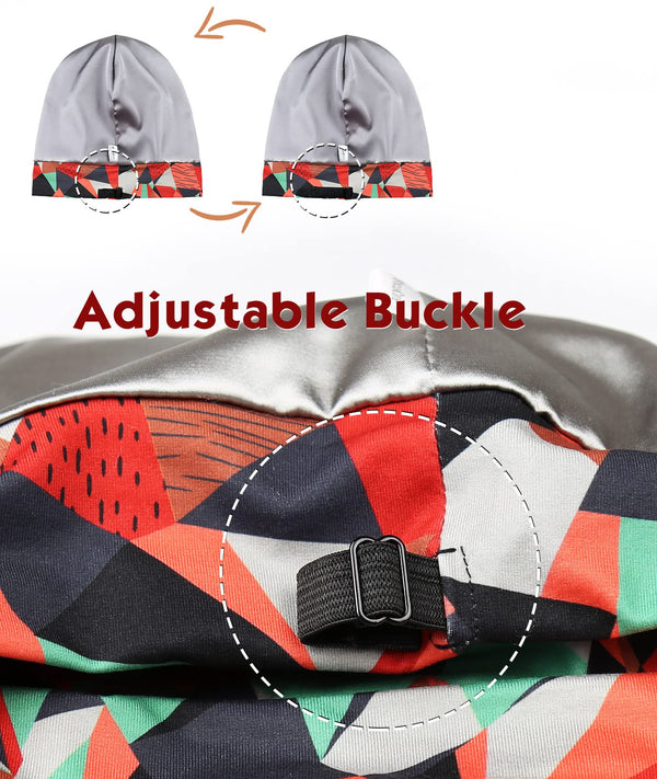 FocusCare Adjustable Sleeping Cap,Satin Lined Extra Large Women Curly Hair Available Day and Night