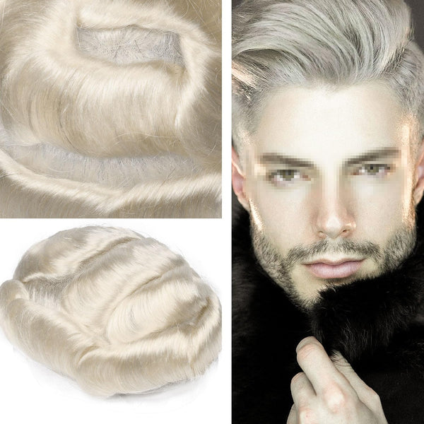 Human Hair Men's Hair Replacement System Full Swiss Lace Front Undetectable Breathable Men's Toupee (5# Medium Light Brown, 8x10-100% Light Med-Light Density)