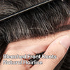 Swiss Lace Toupee for Men Hairpiece European Humanhair Replacement System Lace Front Men Toupee BleachedKnot Hairpiece. (320# Dark Brown with 20% Grey, 6x8"-100% Light Med-Light Density)