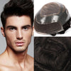 Generisk toupee for menn hårsystem fransk blonder front herre toupee europeisk menneskehår stykke fint mono hår erstatningssystem (1b# av svart, 8x10 ""-120% middels lys til middels tetthet)