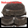 Generic French Lace Mens Toupee Poly Pu Around Toupee for Men Hair Piece European Human Hair Replacement System (17# Dark Ash Blonde, 7x9""-120% Medium Light to Medium Density)