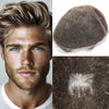 Human Hair Men's Hair Replacement System Full Swiss Lace Front Undetectable Breathable Men's Toupee (5# Medium Light Brown, 8x10-100% Light Med-Light Density)