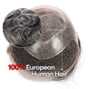 Generisk toupee for menn hårsystem fransk blonder front herre toupee europeisk menneskehår stykke fint mono hår erstatningssystem (1b# av svart, 8x10 ""-120% middels lys til middels tetthet)