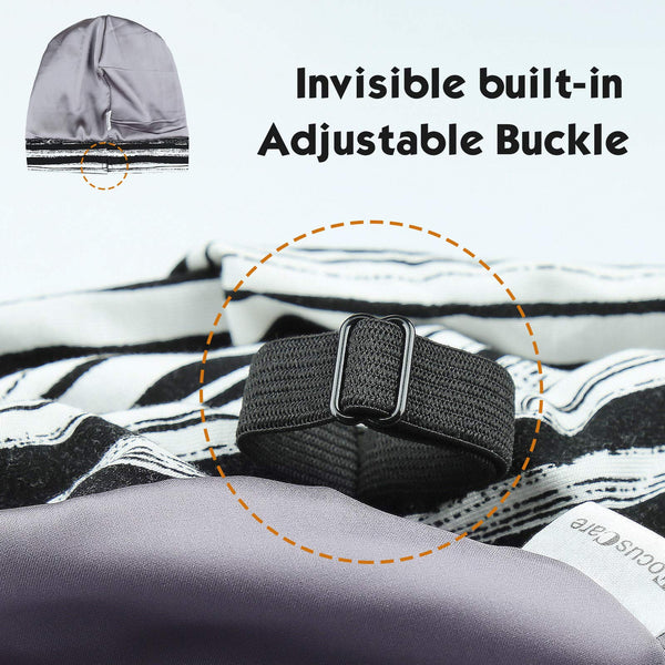 FocusCare Adjustable Sleeping Cap,Satin Lined Extra Large Women Curly Hair Available Day and Night