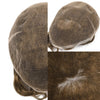 Human Hair Men's Hair Replacement System Full Swiss Lace Front Undetectable Breathable Men's Toupee (5# Medium Light Brown, 8x10-100% Light Med-Light Density)